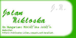 jolan mikloska business card